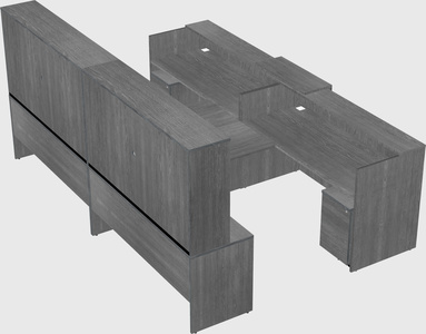 Shared u-shaped reception desks