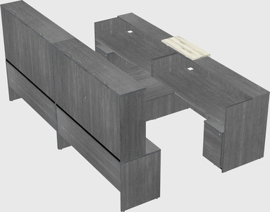 Shared u-shaped reception desks