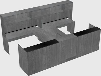 Shared u-shaped reception desks