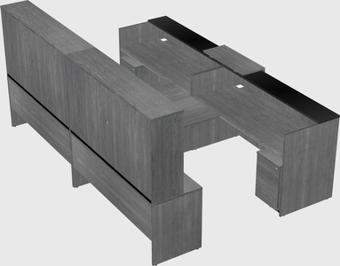 Shared u-shaped reception desks