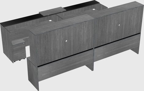 Shared u-shaped reception desks