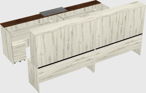 Shared u-shaped reception desks
