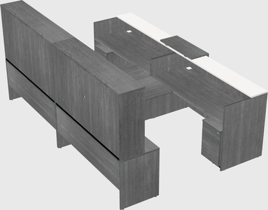 Shared u-shaped reception desks