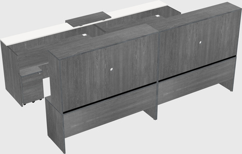 Shared u-shaped reception desks