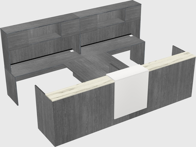 Shared u-shaped reception desks