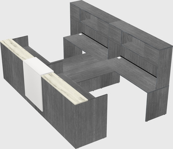 Shared u-shaped reception desks