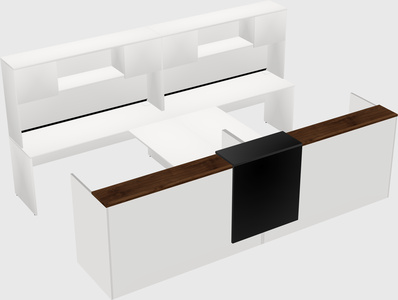 Shared u-shaped reception desks