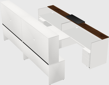 Shared u-shaped reception desks