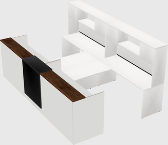Shared u-shaped reception desks