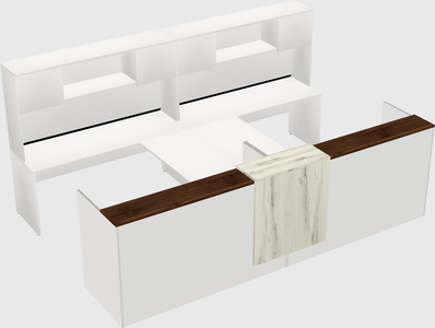 Shared u-shaped reception desks