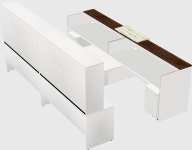Shared u-shaped reception desks