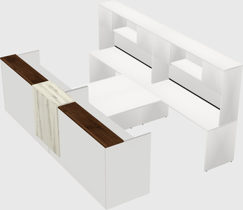 Shared u-shaped reception desks