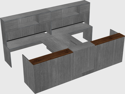 Shared u-shaped reception desks