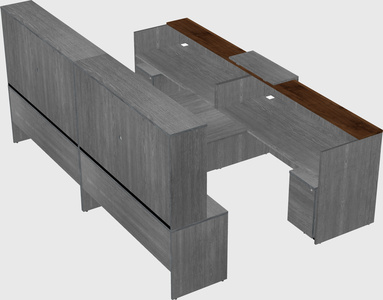 Shared u-shaped reception desks
