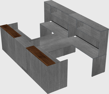 Shared u-shaped reception desks
