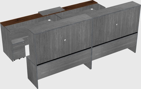 Shared u-shaped reception desks