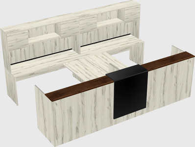 Shared u-shaped reception desks