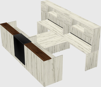 Shared u-shaped reception desks