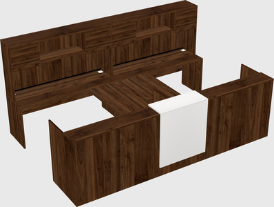 Shared u-shaped reception desks