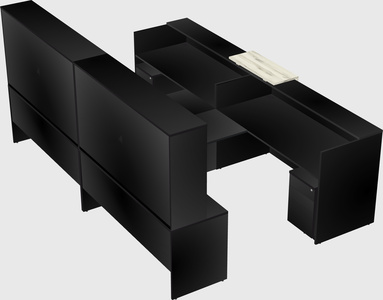 Shared u-shaped reception desks