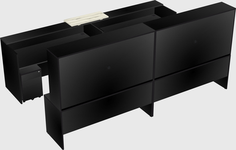 Shared u-shaped reception desks