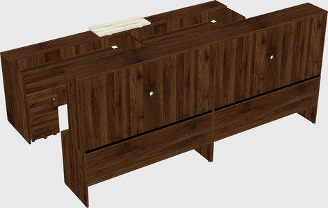 Shared u-shaped reception desks