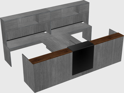 Shared u-shaped reception desks