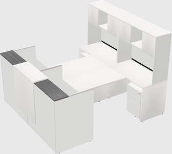 Shared u-shaped reception desks