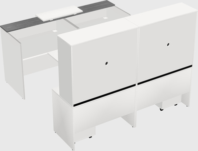 Shared u-shaped reception desks