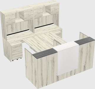 Shared u-shaped reception desks