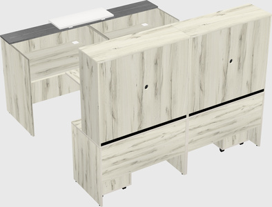 Shared u-shaped reception desks