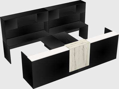 Shared u-shaped reception desks