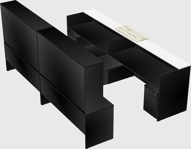 Shared u-shaped reception desks