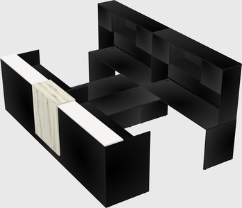 Shared u-shaped reception desks