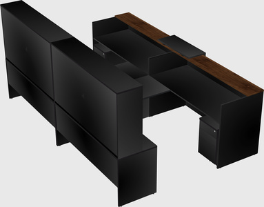 Shared u-shaped reception desks