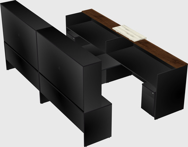 Shared u-shaped reception desks
