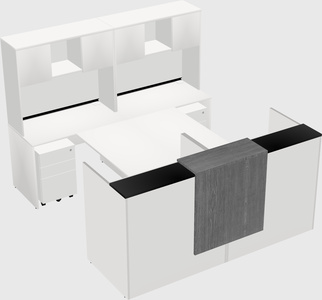 Shared u-shaped reception desks