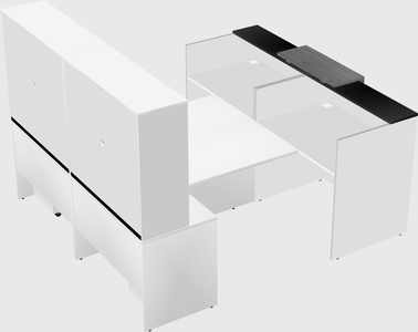 Shared u-shaped reception desks