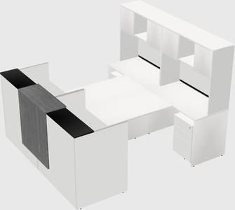 Shared u-shaped reception desks