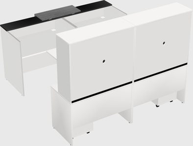 Shared u-shaped reception desks