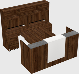 Shared u-shaped reception desks