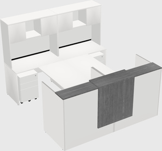 Shared u-shaped reception desks