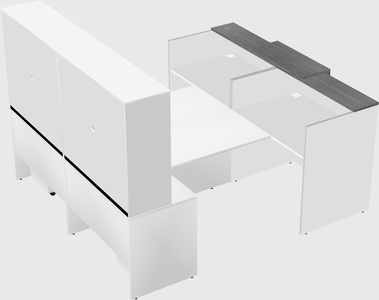Shared u-shaped reception desks