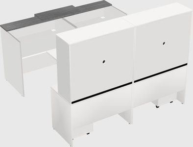 Shared u-shaped reception desks
