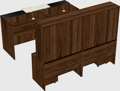 Shared u-shaped reception desks
