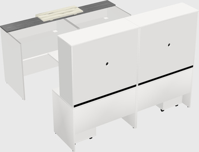 Shared u-shaped reception desks