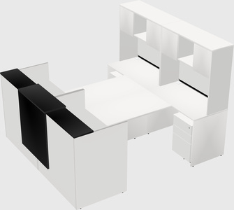 Shared u-shaped reception desks