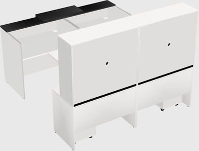 Shared u-shaped reception desks