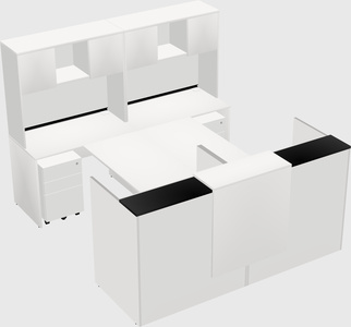Shared u-shaped reception desks