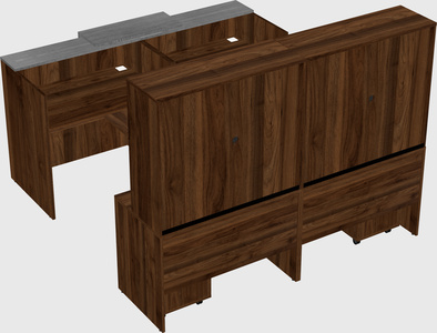 Shared u-shaped reception desks